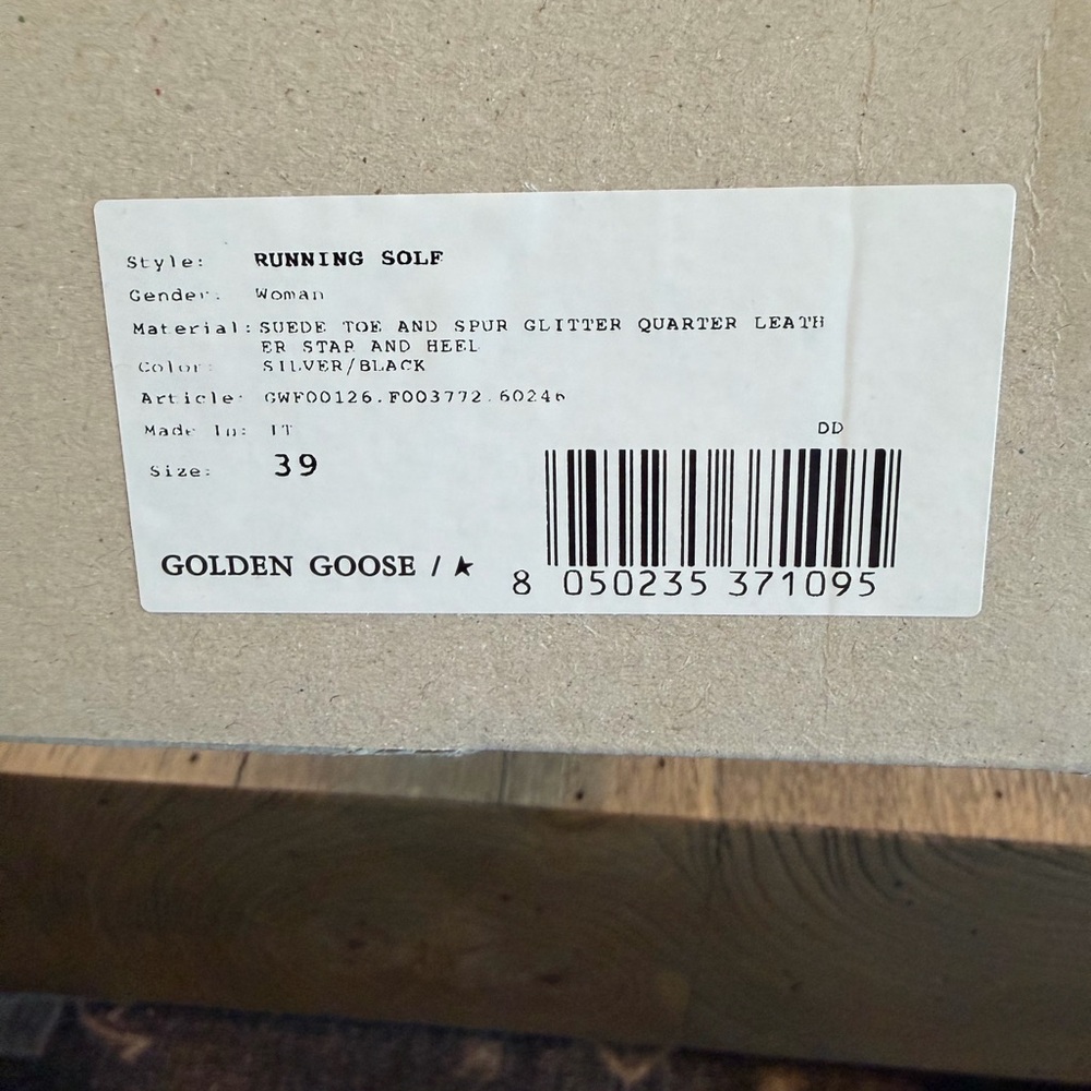 Golden Goose Running Sole taupe suede and silver glitter - Picture 2 of 8